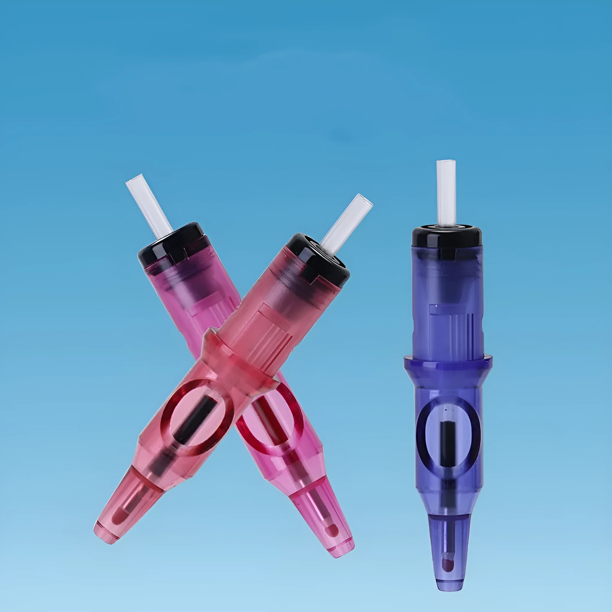 Tattoo integrated needle drawing tool with line, point and colour pen functions in a compact storage box.