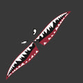 Shark design PVC body stickers for outdoor vehicle application in two size models
