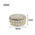 French gold jewellery storage box with crystal glass transparent lid European style design