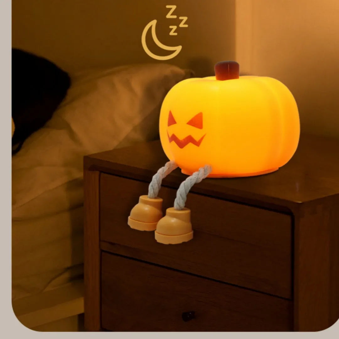 Halloween pumpkin lamp with horror night light effect and geometric 3D design