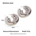 Women's stainless steel geometric hollow irregular line earrings in gold