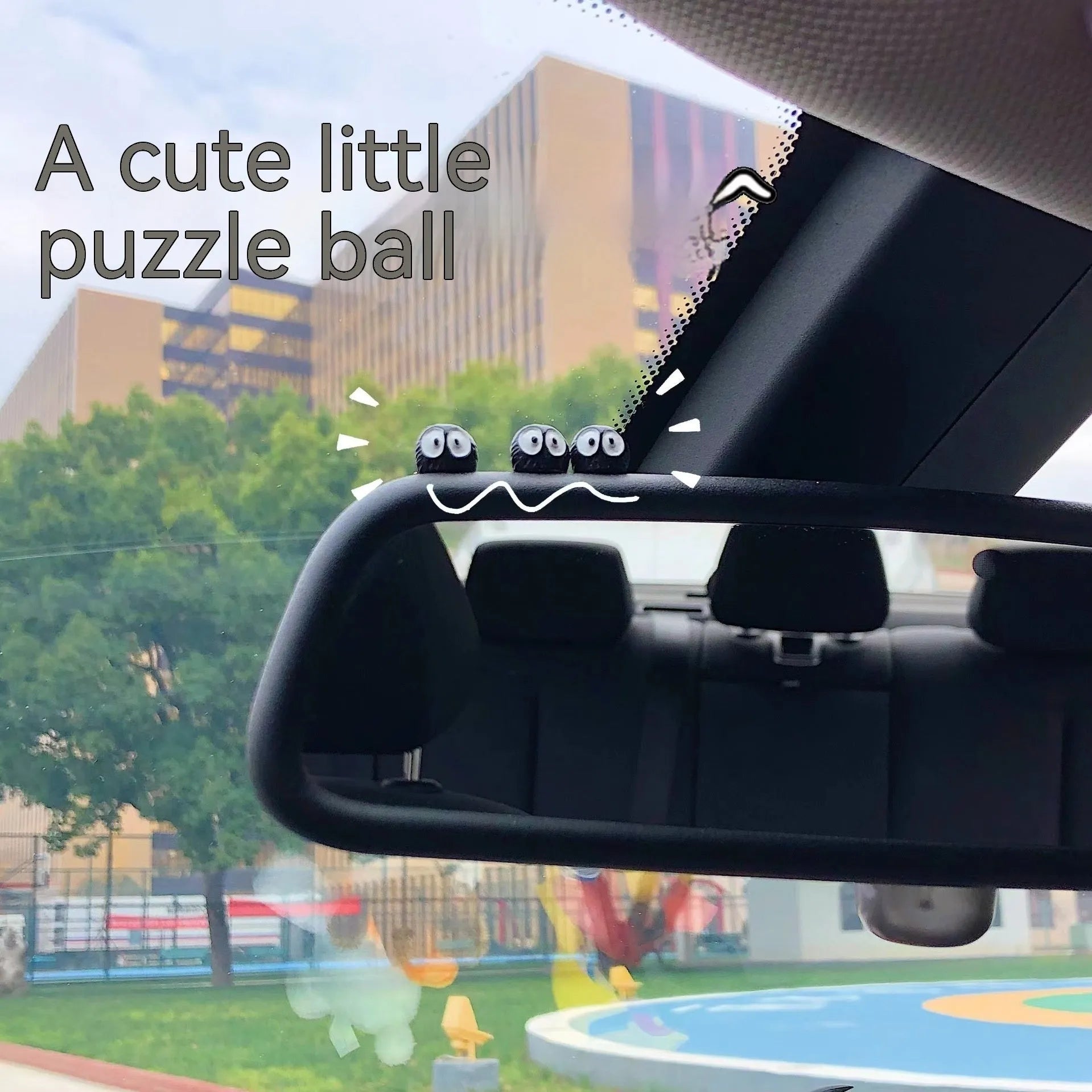 Resin car dashboard decoration with cartoon briquette design and traceless mounting tape