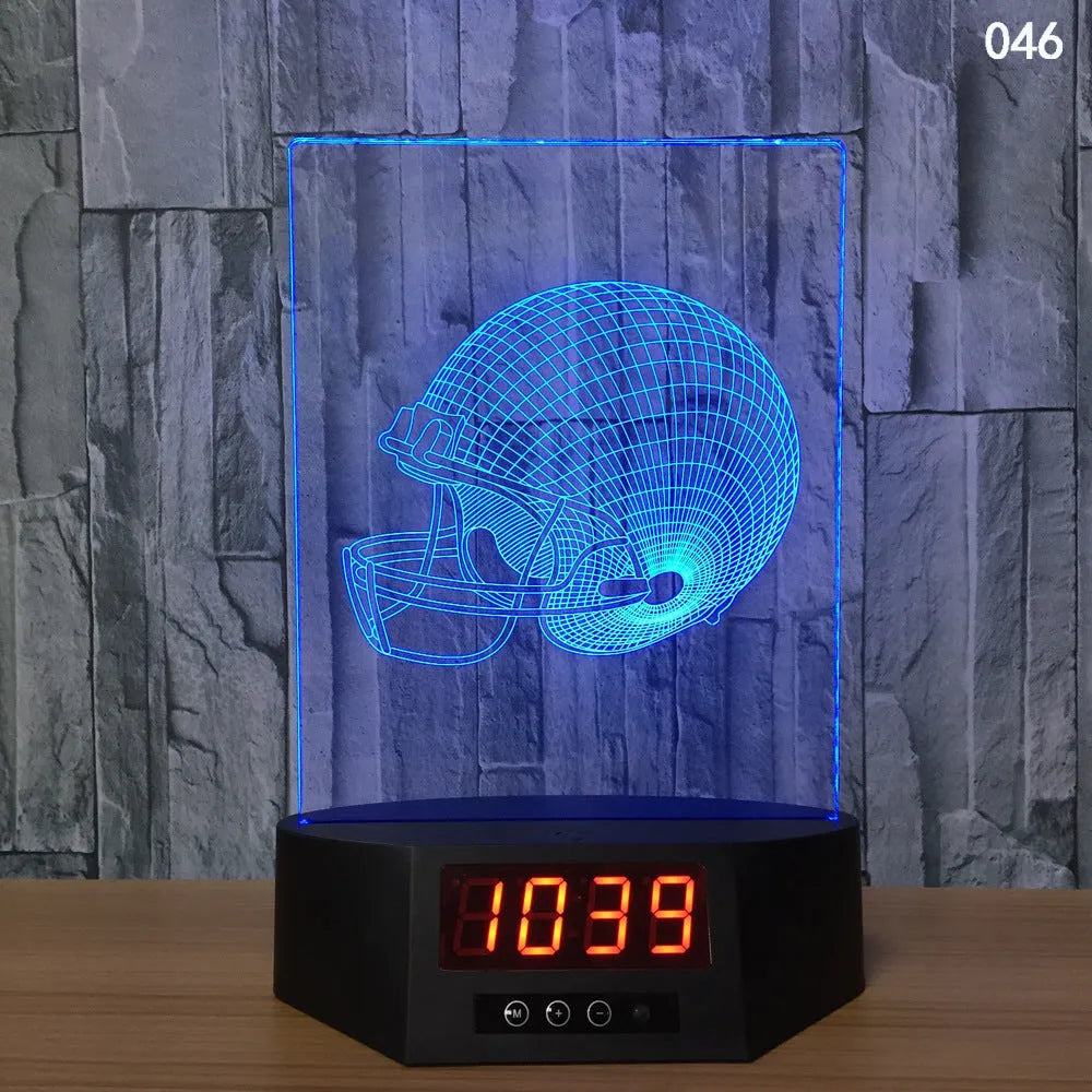 3D glowing dolphin shaped LED table lamp with remote control on a bedside table.