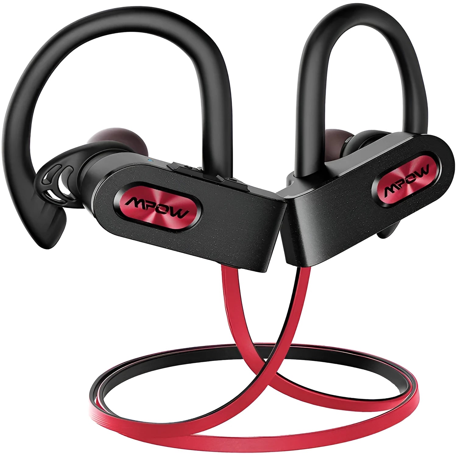 Hanging ear Bluetooth headset in black, pink or red colours with wireless connectivity