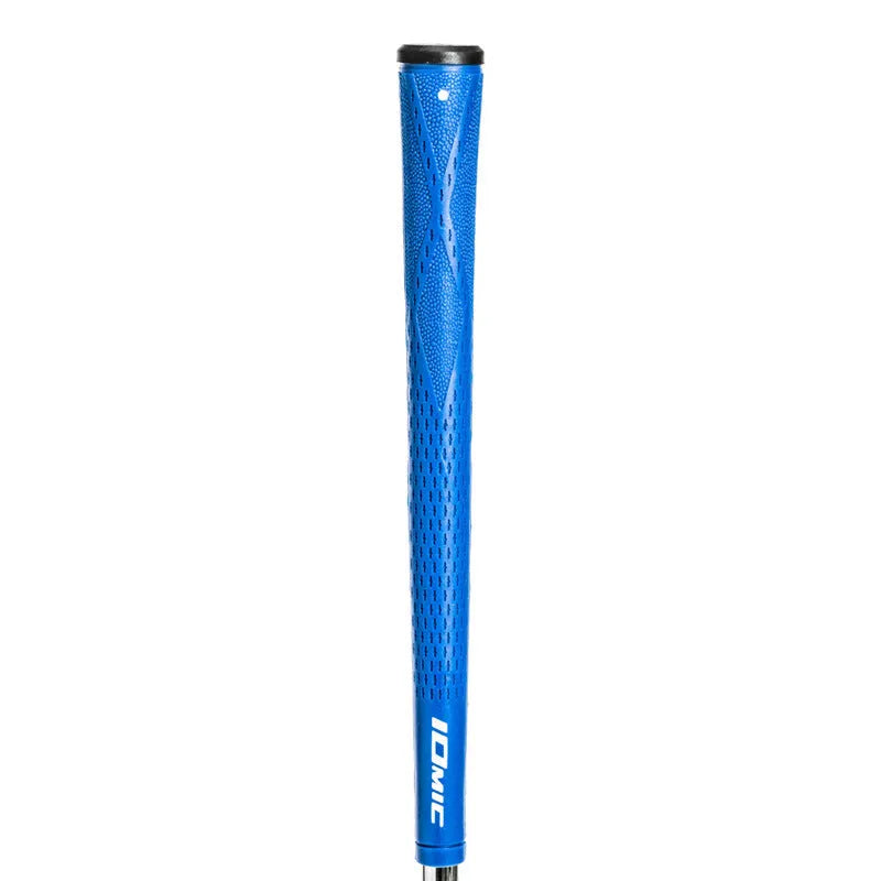 TPE non-slip golf club grip shown in multiple colour options including red, blue, and black.