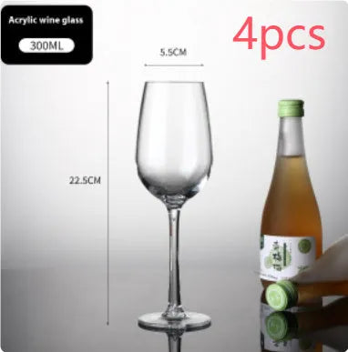 Acrylic wine glass in modern simple style with 300ml or 550ml capacity options