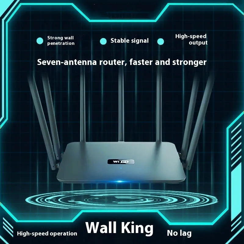 Dual-band gigabit Wi-Fi router in black or white with multiple antennas for whole home coverage