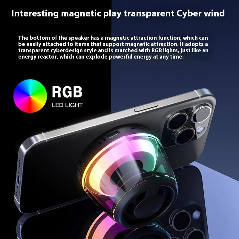 Compact portable wireless Bluetooth speaker with ambient lighting in black or white colour