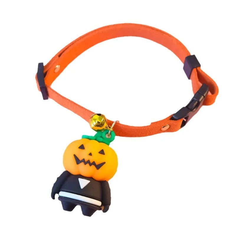 Halloween pet collar decoration with luminous cartoon patterns in four size options