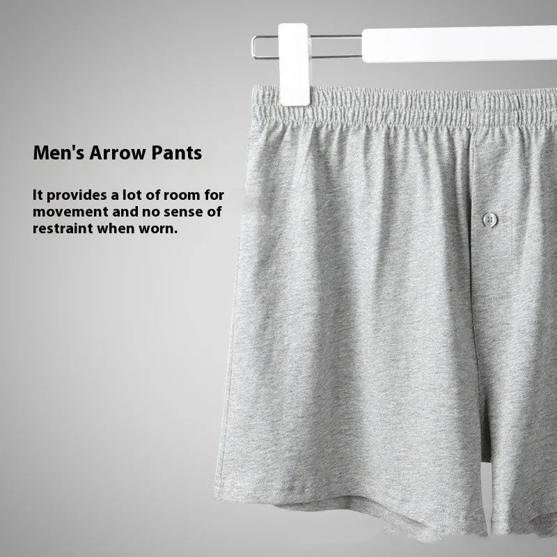 Men's pure cotton high-waist boxer shorts in light grey, navy blue and black colours