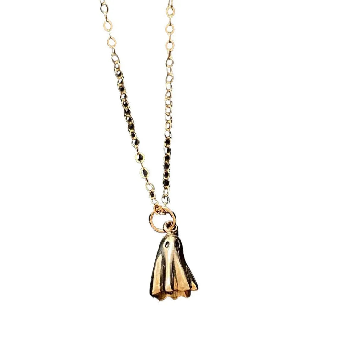 Ghost pendant necklace with titanium steel charm on stainless steel twisted chain