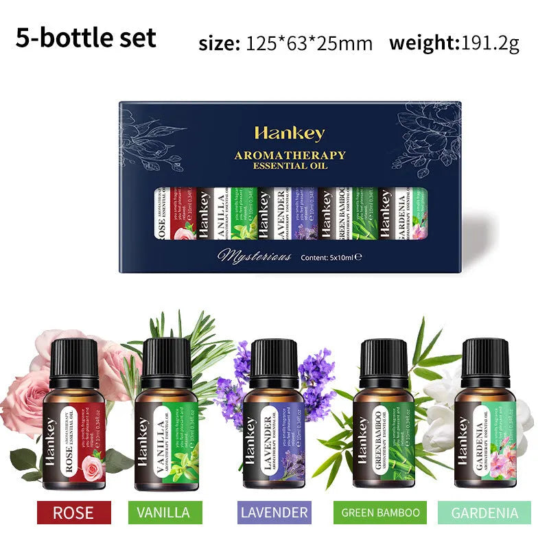 Water-soluble aromatherapy essential oil set in combination box with multiple bottle options
