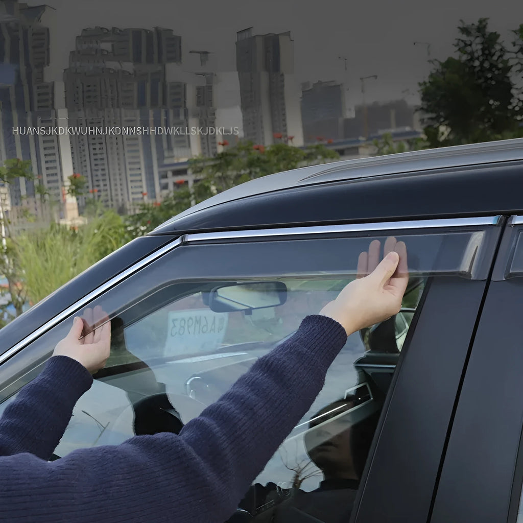 2023 Outlander window deflector set in engineering plastic showing black and translucent options