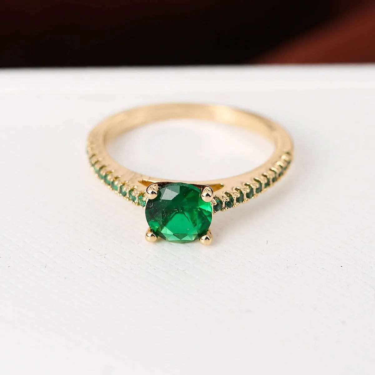 Geometric hexagon copper ring with electroplated metallic finishes in multiple colour options