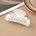 10cm acrylic diamond shower shark clip hair barrette with spot drill finish in pink or white