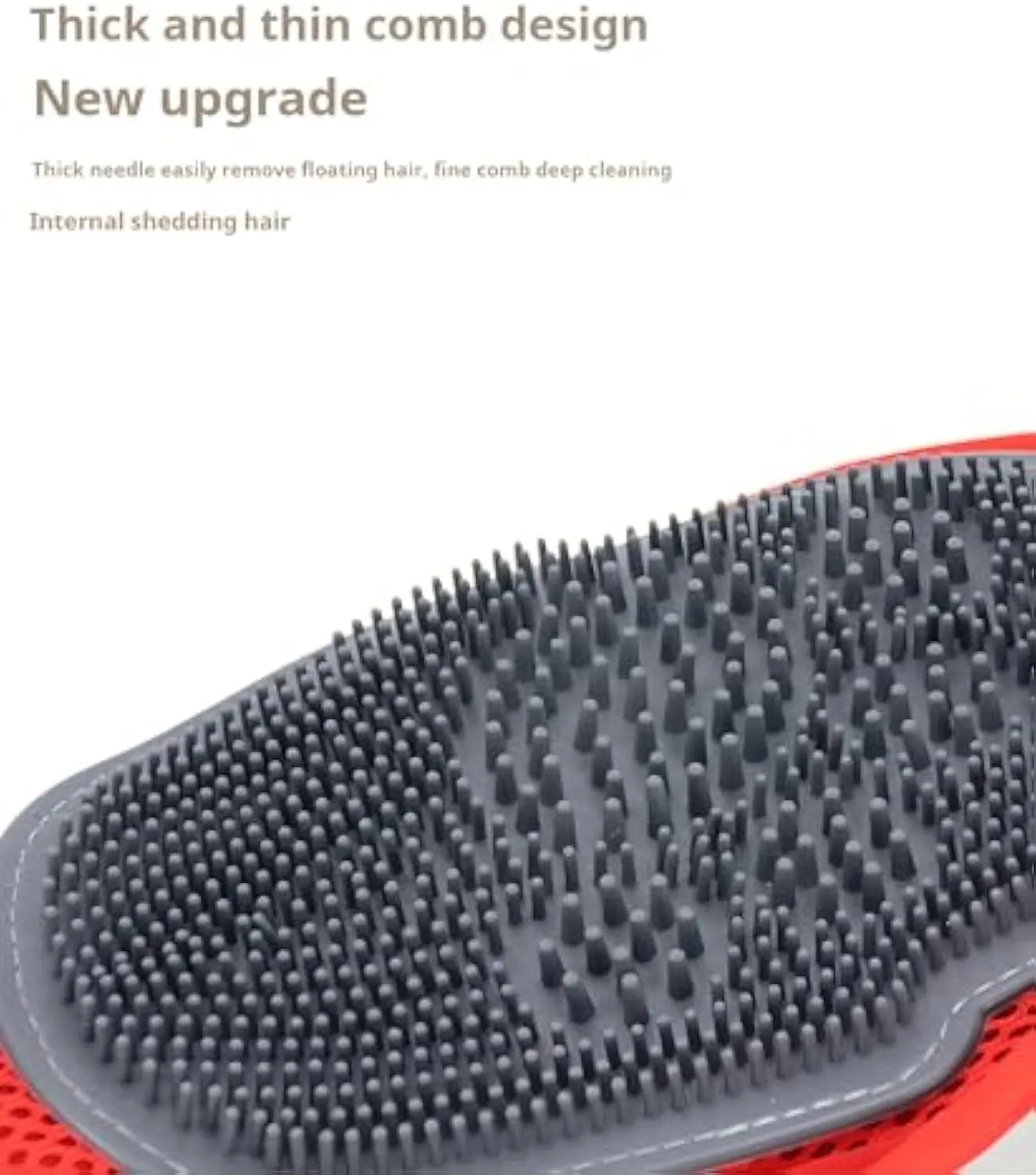 Red pet bathing glove with integrated brush for gentle grooming during wash time