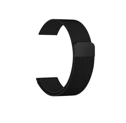Stainless steel Apple Watch strap with buckle on a 42mm watch case in silver finish