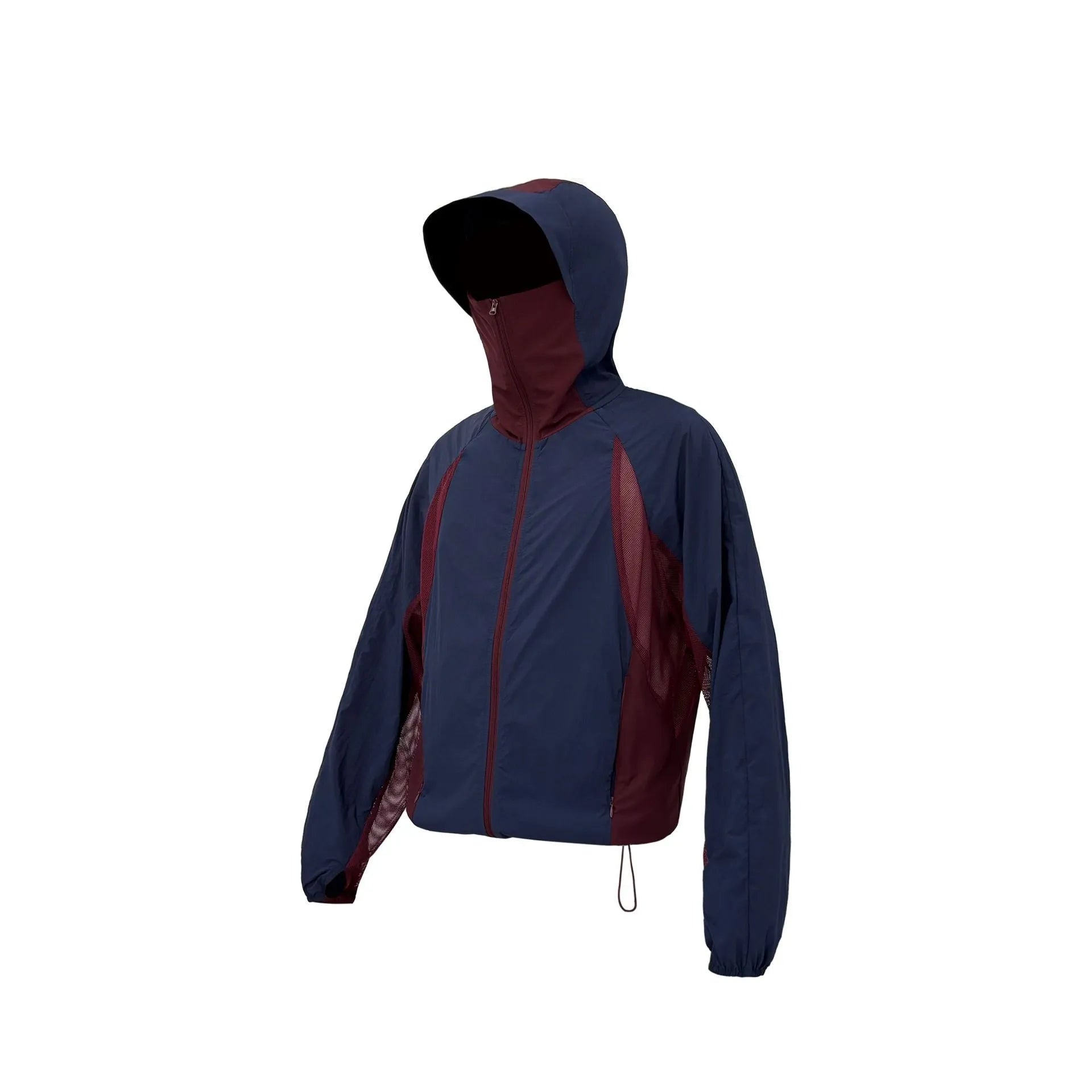 Mesh stitching UV protective nylon clothes in desert brown, light grey, red and blue colours