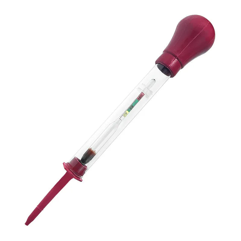Glass electrohydraulic hydrometer for automobile battery electrolyte testing with suction-type design