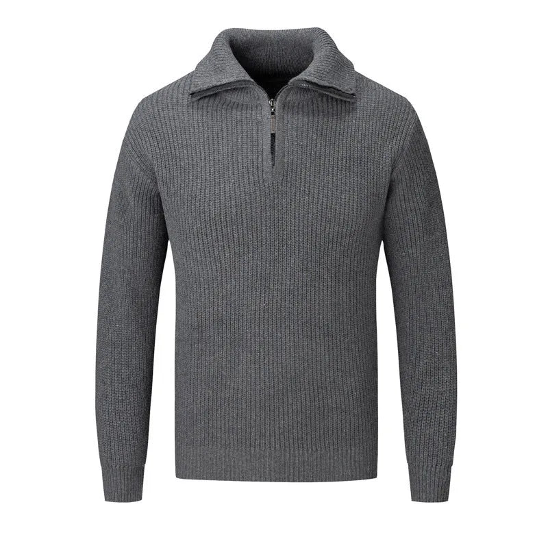Men's slim fit pullover sweater in solid colors for autumn winter leisure wear