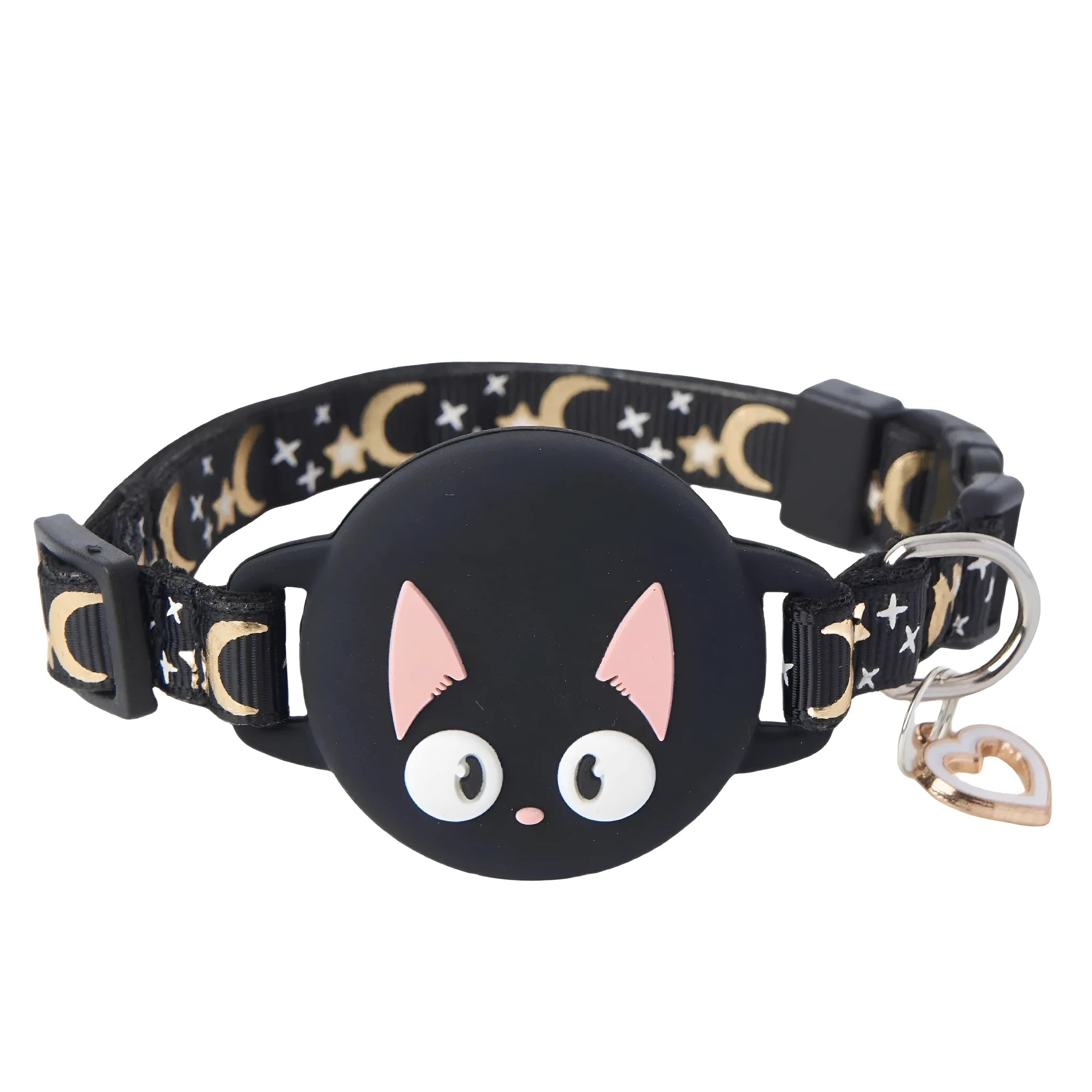 Apple AirTag protective case for cat collars in pink, blue, light green or black colours with adjustable sizing