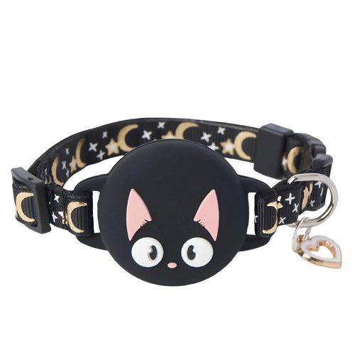 Apple AirTag protective case for cat collars in pink, blue, light green or black colours with adjustable sizing