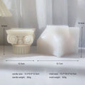 Flexible silicone Roman pillar candle mould on a white background