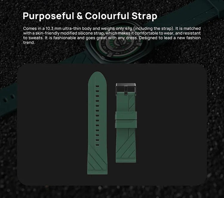 Smart sports bracelet watch with colour touch screen on a silicone wristband, shown in black, green, and pink.