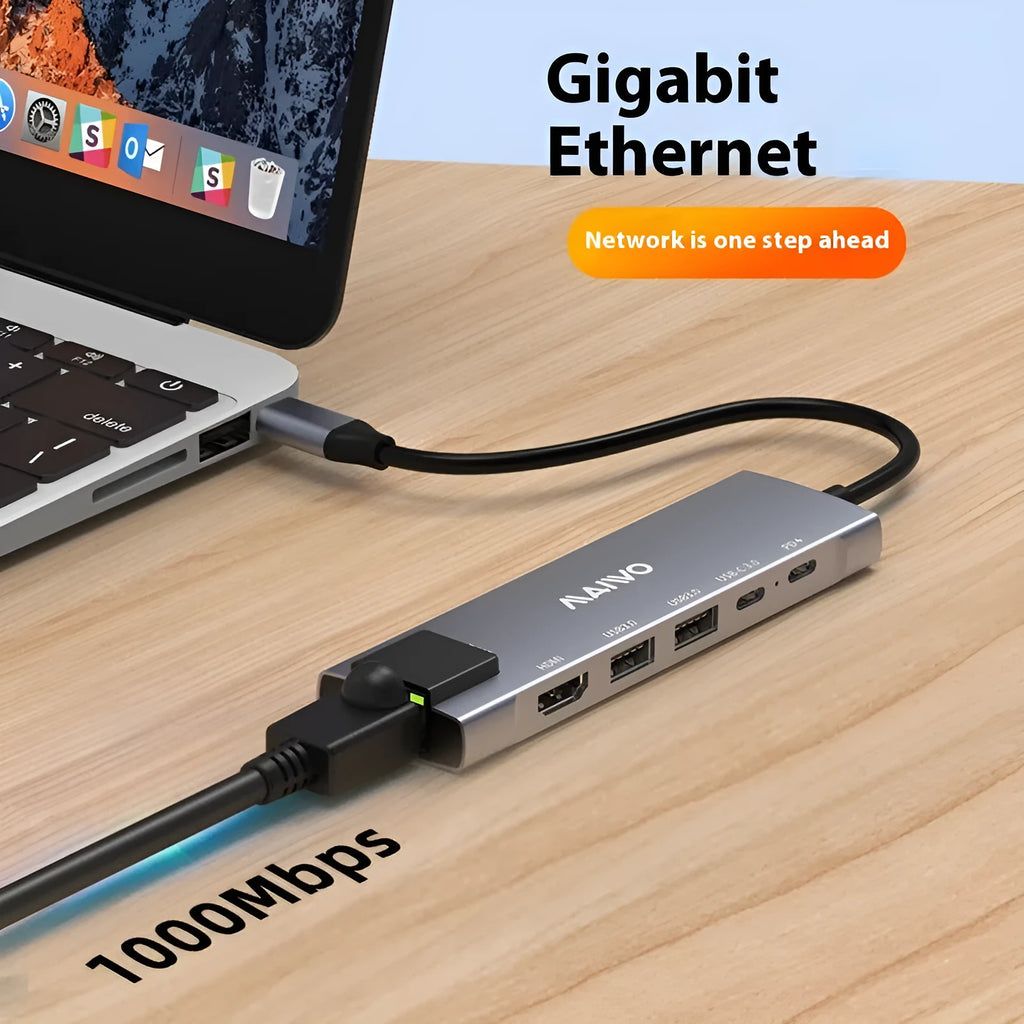 Steam Deck docking station with HDMI, Ethernet, and USB 3.0 ports in aluminium shell