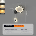 Five-pointed star shaped wall lamp with a cartoon cloud design, available in black or white.