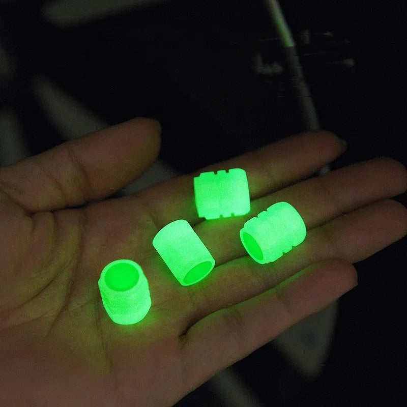 Rubber luminous valve caps for car tyres showing 16mm by 12mm dimensions