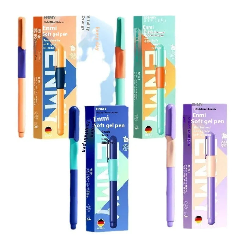 Boxed student posture correction pen in four colour options: blue, blue gradually green, smart purple, and vibrant orange