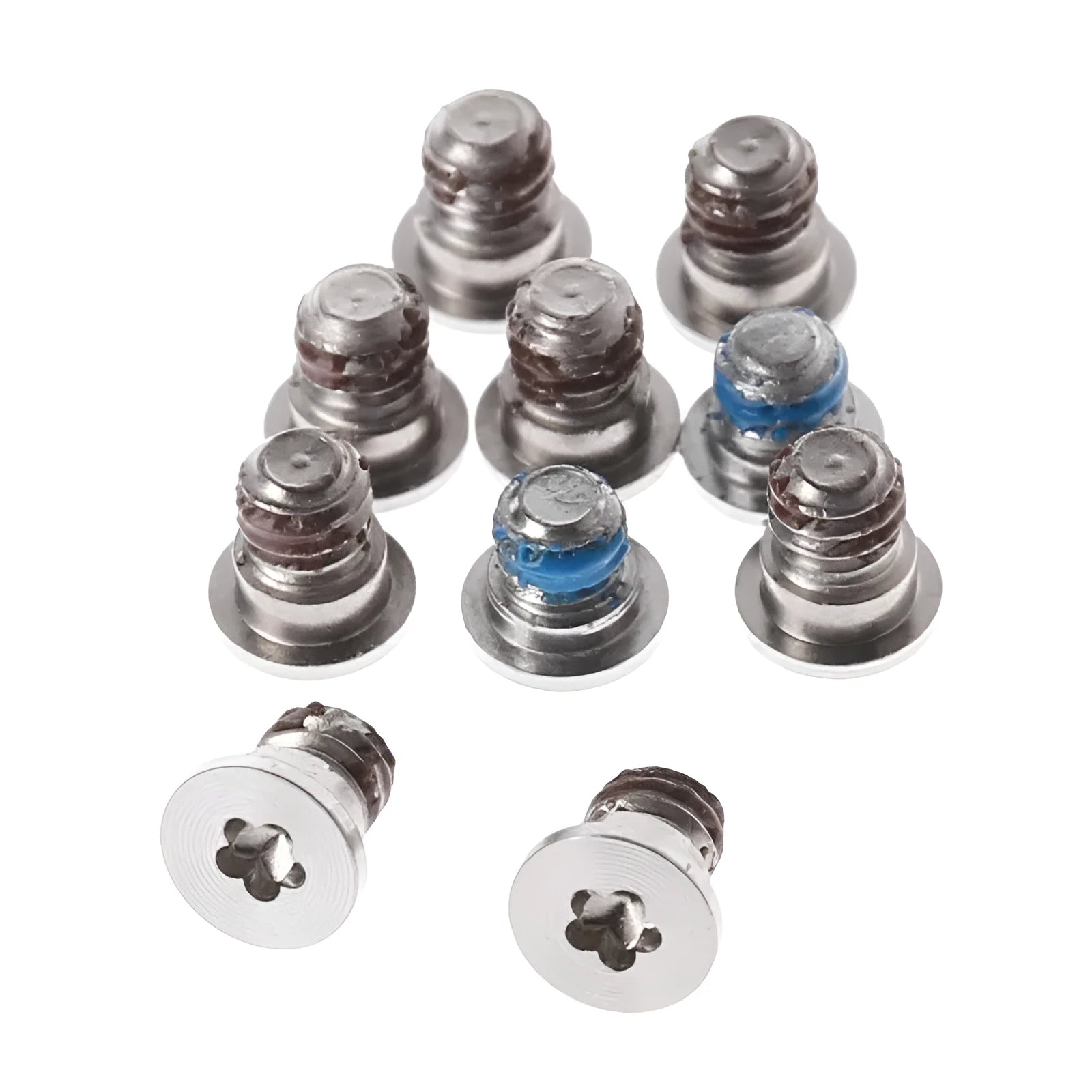 Ten metal replacement screws for MacBook Pro Retina A1502 A1398 A1425 bottom shell and speaker repair.