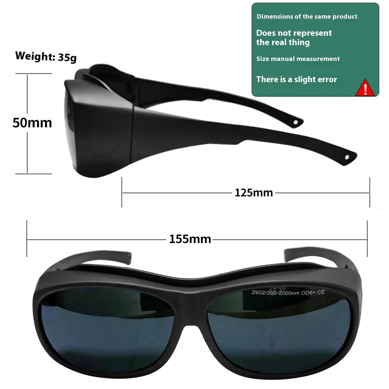 Photon skin rejuvenation laser protection goggles with 200-2000nm wavelength coverage