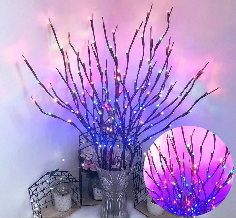 LED decorative tree light with branch design and multiple colour options in vase base