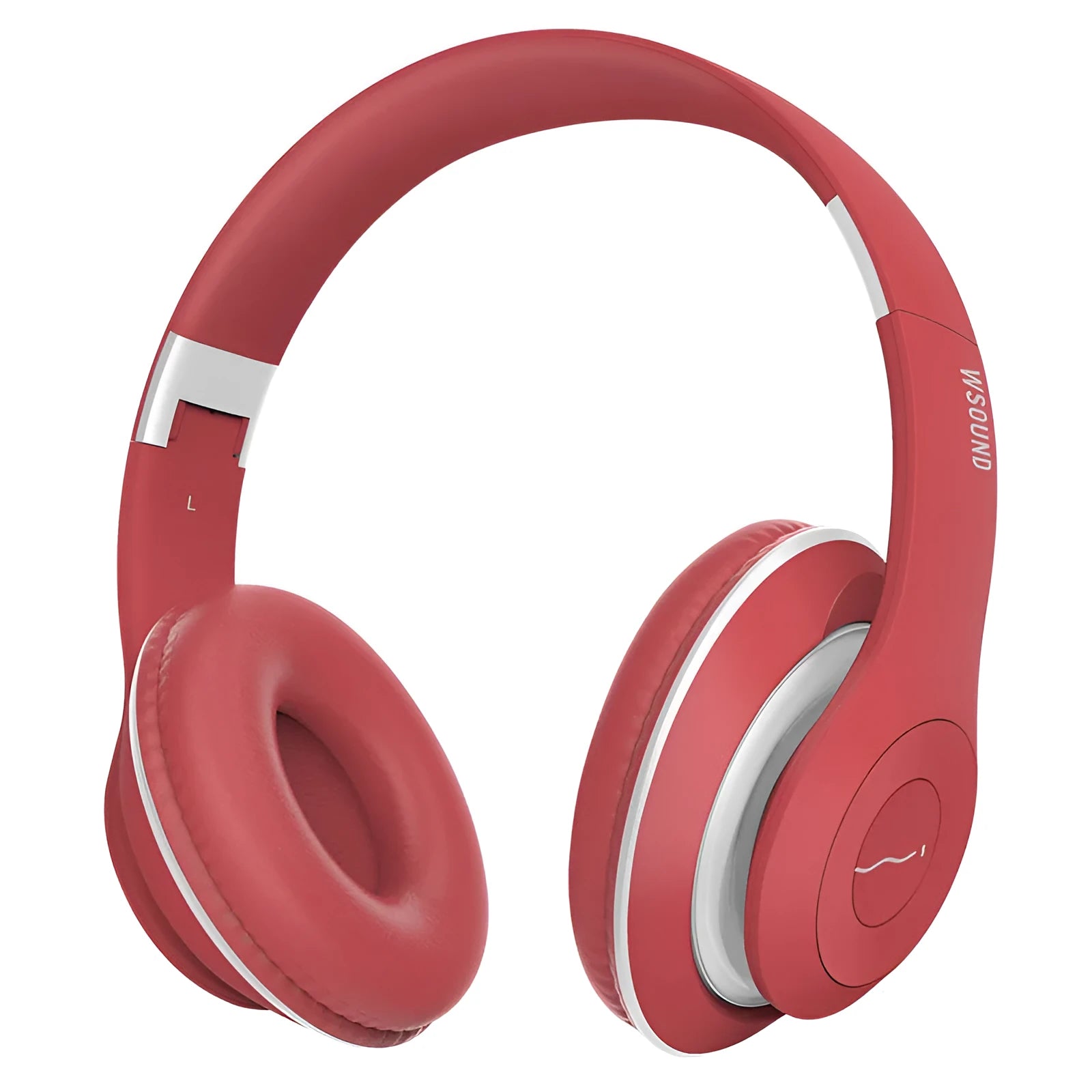 Blue and red Bluetooth wireless stereo over-ear headphones showing bilateral design