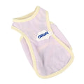 Thin polyester pet vest in grass green or taro purple for cats, sports style summer clothing with anti-lint features.