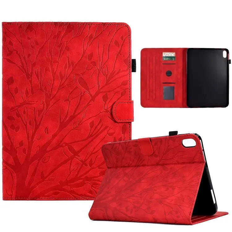 Pachira Macrocarpa imitation leather tablet protective case with integrated viewing bracket in black.