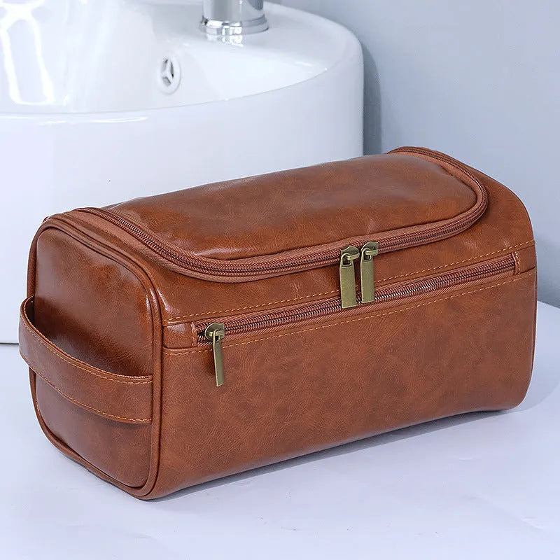 Large capacity waterproof cosmetic wash bag in retro style with multiple colour options
