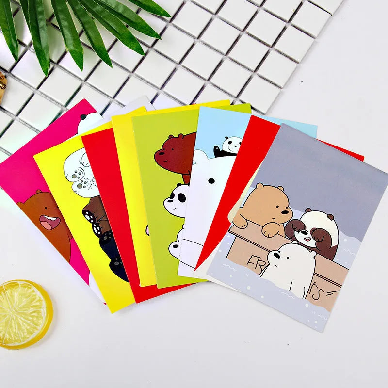 Set of nine minimalist cartoon-style postcards depicting retro Paris Eiffel Tower and historic sites