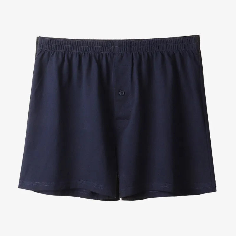Men's pure cotton high-waist boxer shorts in light grey, navy blue and black colours