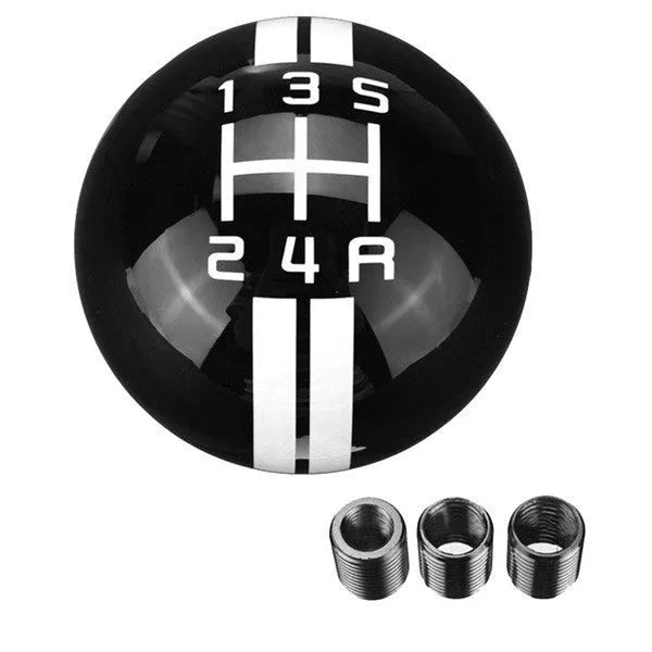 Black acrylic car gear knob for five-speed manual transmission with screw fitting accessories