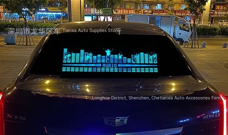 Car music voice control rhythm lamp with electroluminescent panel showing themed light pattern