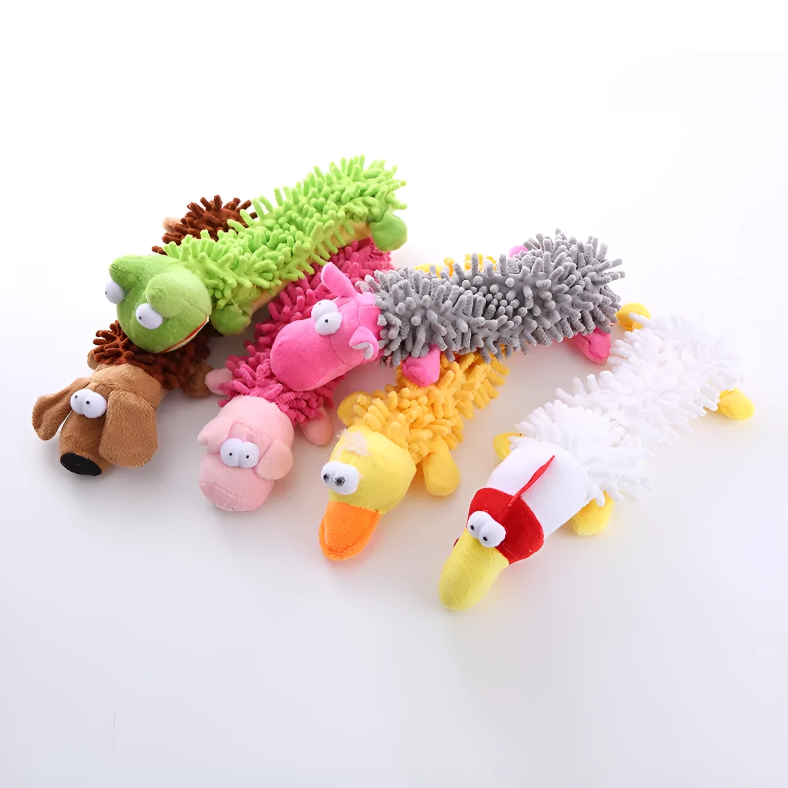 Brown dog design plush horse molar pet toy with microfiber texture for canine biting