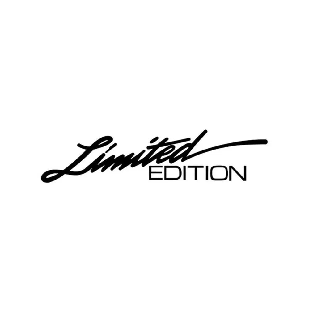 Reflective English text bumper sticker in black, measuring 16cm long by 3.8cm wide.