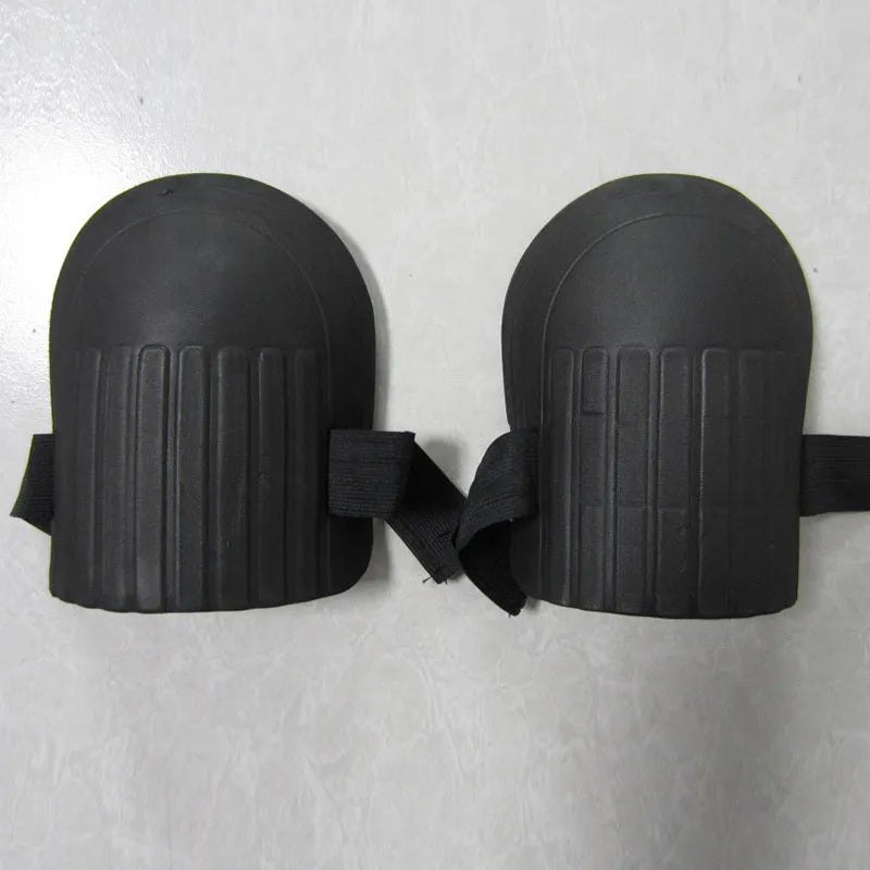 A pair of high-density EVA foam knee pads for gardening and work, shown in army green colour.
