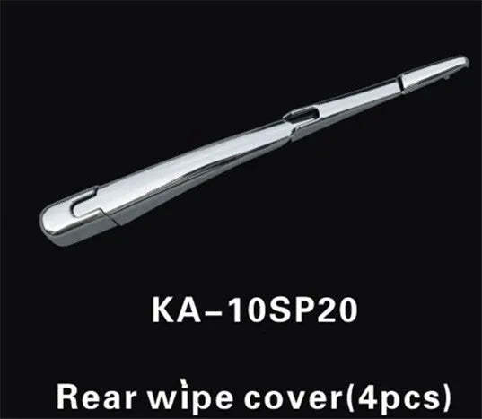 Set of four silvery ABS plastic rear window wiper trim covers for a Hyundai car.