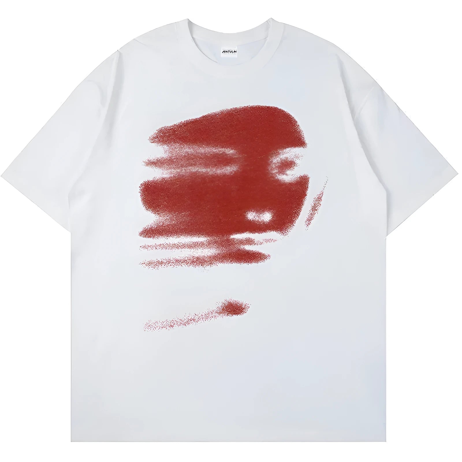 White cotton short sleeve T-shirt with round neck and straight cut for men and women
