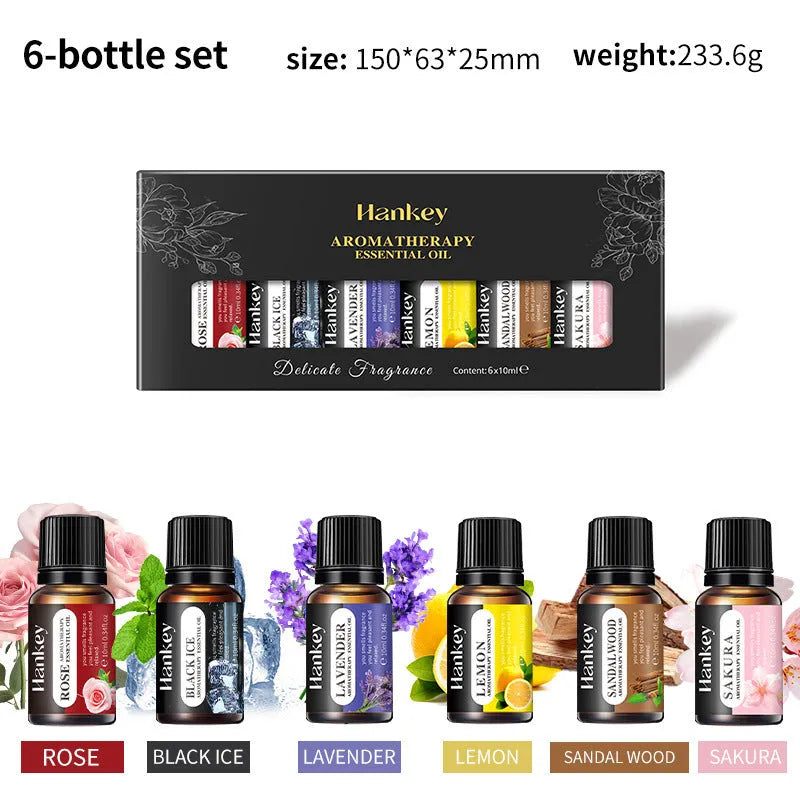 Water-soluble aromatherapy essential oil set in combination box with multiple bottle options
