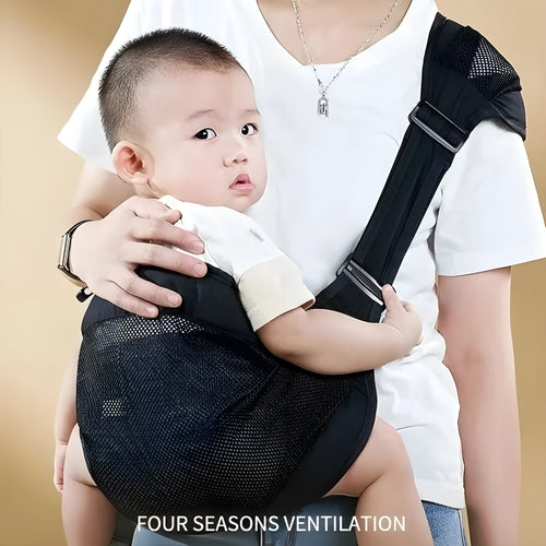 Baby waist stool carrier in cloth material with adjustable free-size design for children up to 25 kg